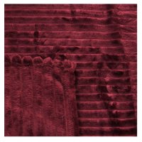 Одеяло San Marino, 200x200 см, плътно и меко кадифе/полар, червено/бордо, снимка 3 - Олекотени завивки и одеяла - 43325673