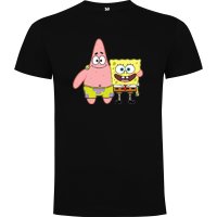 Нова детска тениска със Спондж боб (SpongeBob) и Патрик в черен цвят, снимка 1 - Детски тениски и потници - 43950319