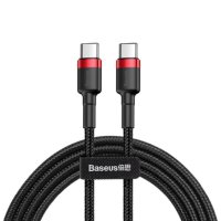 Baseus Cafule USB-C към USB-C кабел PD 2.0 60W - кабел с кабелна оплетка и бързо зареждане за устрой, снимка 2 - USB кабели - 43717221