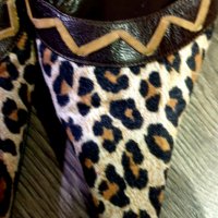 Дамски обувки с леопардов принт и връзки на глезена , снимка 3 - Дамски обувки на ток - 26451750