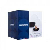 ПРОМО! ЛУКСОЗЕН Luminarc Diwali Сервиз за хранене черно бял 19 части , снимка 4 - Сервизи - 43884556