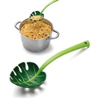 1469 Лъжица за спагети Зелено листо лъжица за салата сервиране, снимка 1 - Прибори за хранене, готвене и сервиране - 28548978