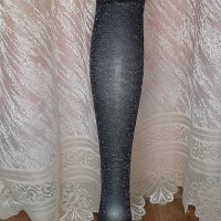 Черни чорапи със сребриста нишка с пандела , снимка 3 - Бельо - 35627580