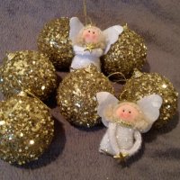 Коледни играчки топки златни, снимка 2 - Декорация за дома - 27013705