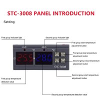 Двоен цифров STC-3008 термостат, термоконтролер DC 24, снимка 5 - Друга електроника - 43249829