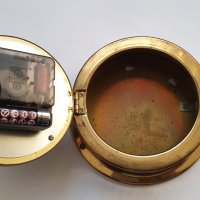 Стар месингов кварцов корабен часовник, снимка 5 - Антикварни и старинни предмети - 43077979