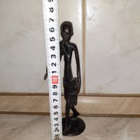Уникална стара африканска бронзова статуетка фигура пластика, снимка 7 - Антикварни и старинни предмети - 43152823