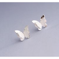 Сребърни Обеци 3D Пеперуда - 925 печат сребро BT405