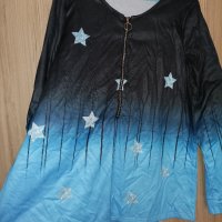 Блуза със звезди и цип, снимка 3 - Блузи с дълъг ръкав и пуловери - 43792926