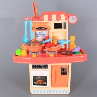 Детска Кухня със светещи котлони, звуци и течаща вода, снимка 2 - Конструктори - 38643405