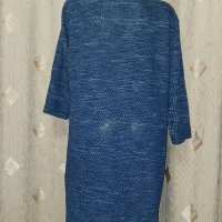 48 Тъмно синя рокля меланш с черни пайети , снимка 4 - Рокли - 43706610