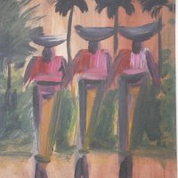  Серия картини с маслени бои от Африка-9, снимка 1 - Картини - 32563025