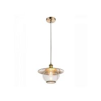 Таванна лампа от метал и стъкло, снимка 1 - Лампи за таван - 40777191