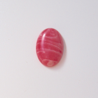Естествен полускъпоценен камън кабошон- розов родонит, снимка 1 - Колиета, медальони, синджири - 36551259