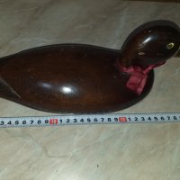 Страхотна стара дървена патица патка с бронзова човка, снимка 4 - Антикварни и старинни предмети - 43414176