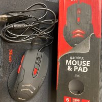 Нов Комплект геймърска мишка и подложка на марката trust.л, снимка 1 - Клавиатури и мишки - 43407538