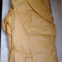 Свежо жълто пролетно дамско сако от трикотажна материя с дълъг ръкав, снимка 4 - Сака - 28715682