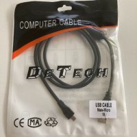 Кабел за данни DeTech micro USB, снимка 1 - USB кабели - 33360797