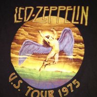 Тениска памук Led Zeppelin турне 1975г САЩ размер ХС, снимка 2 - Спортна екипировка - 36891812