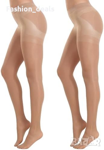 Нови 2 броя оформящ Чорапогащник с висока талия 40D за Жени стяга корема, снимка 1