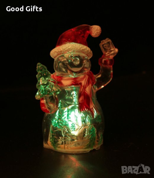 Комплект 4 броя Светещ Снежен човек, Коледна украса, снимка 1