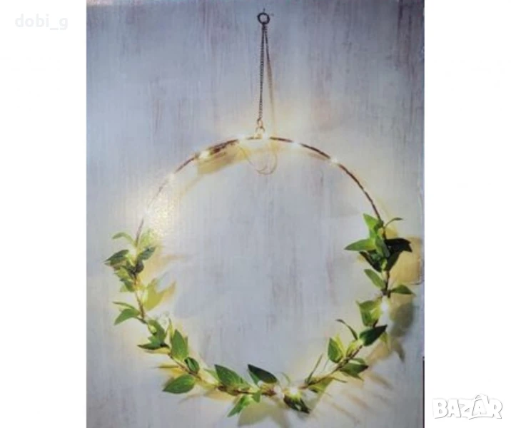 LED декоративен пръстен 20 топли бели светодиода, снимка 1