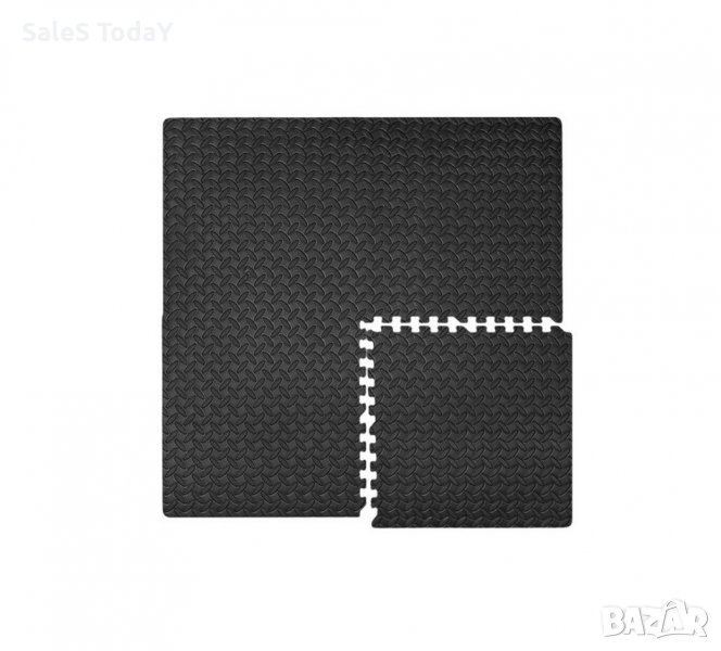 Детски килим, непромокаем, пъзел, 4 части, 61,5х61,5 см, сив, снимка 1