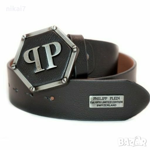 мъжки колан от естествена кожа с метална катарама Philip Pleinn, снимка 1