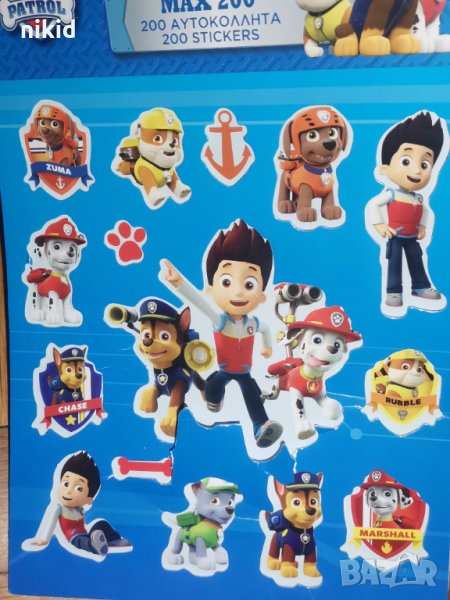 модел 1  :   200 бр PAW Pes Patrol Пес Патрул книжка албум самозалепващи лепенки стикери, снимка 1
