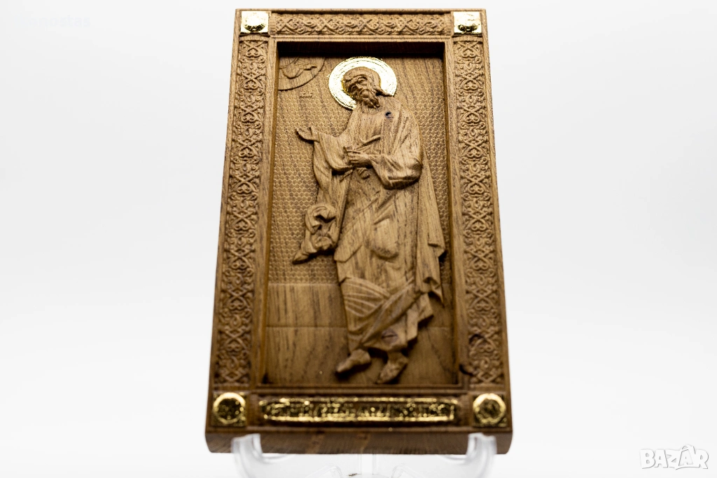 Позлатена релефна икона на свети мъченик Андрей Първозвани, снимка 1