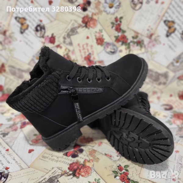Дамски зимни обувки с топла вата в черен цвят модел:B3104-1 black, снимка 1