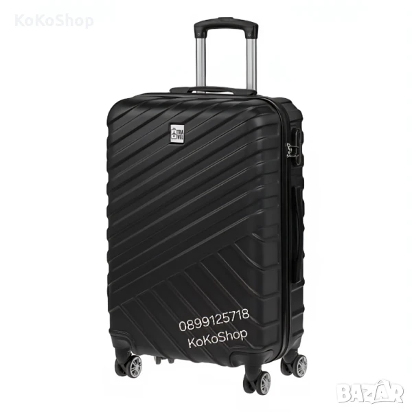 Куфар на колелца-39x22x57 см./ черен куфар на колелца, снимка 1