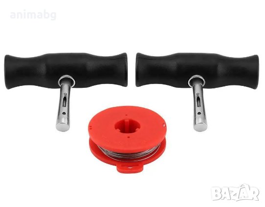 ANIMABG Ръкохватки и струна за сваляне на автостъкла дължина 4.5m, дебелина 3mm, материал стомана, снимка 1