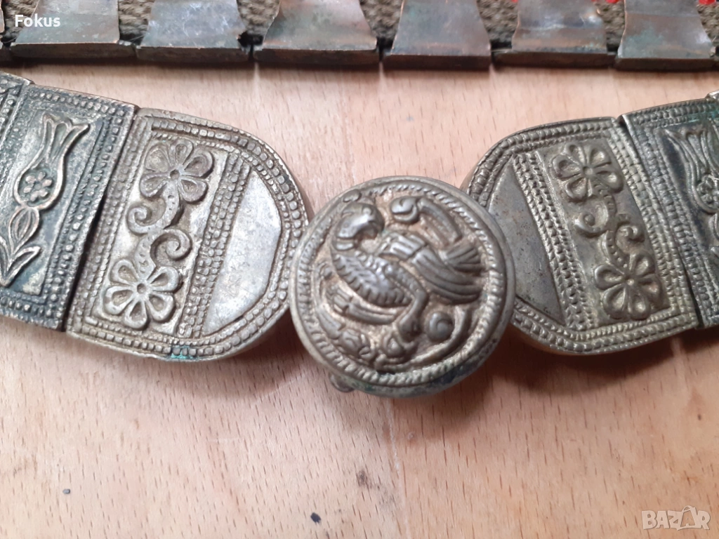 Стар автентичен възрожденски колан сребро сачан, снимка 1
