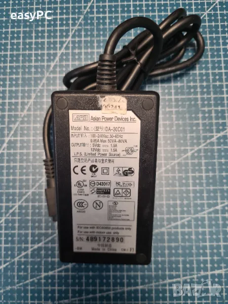 Оригинален захранващ адаптер ASIAN POWER DEVICES INC. DA-30C01, снимка 1