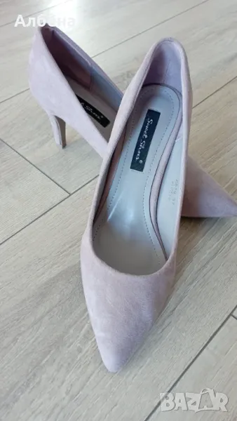 Обувки на ток - лилави, снимка 1