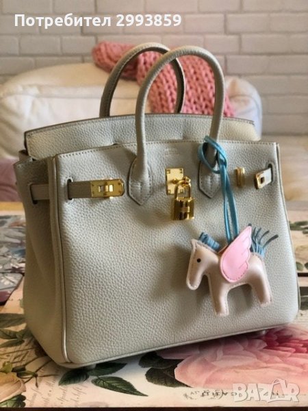 чанта Ермес Бъркин мини*HERMES BIRKIN 35 ETOUPE TOGO GOLD HARDWARE, снимка 1