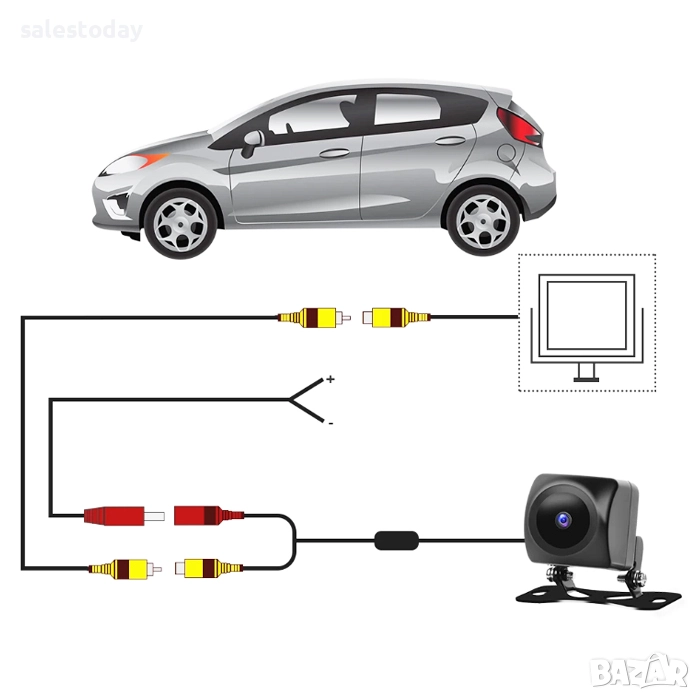 Камера за задно виждане за кола, 130 mA, 12V, водоустойчива, снимка 1