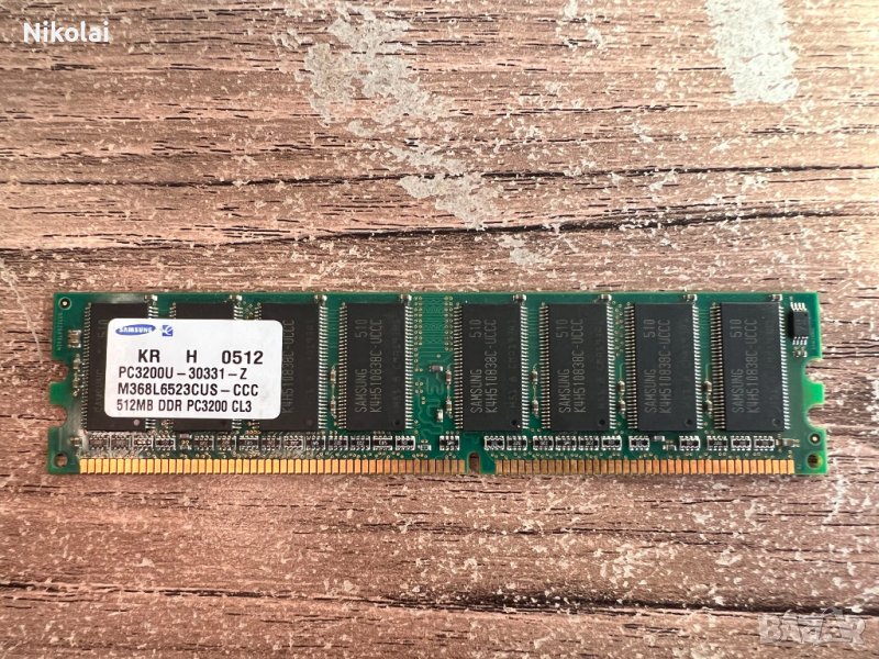 РАМ памет за компютър Samsung 512MB DDR-400 PC-3200 400MHz, снимка 1