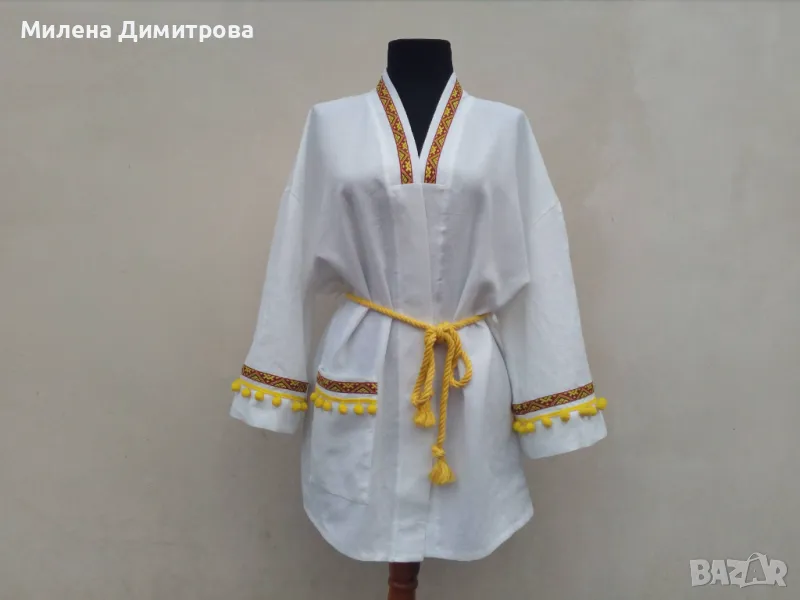 Лятно кимоно с помпон ръчна изработка , снимка 1