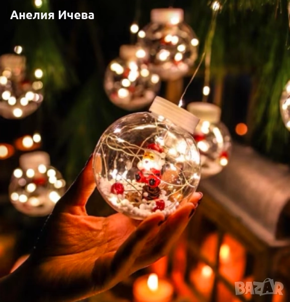 Светещ Коледен гирлянд с рингове , снимка 1