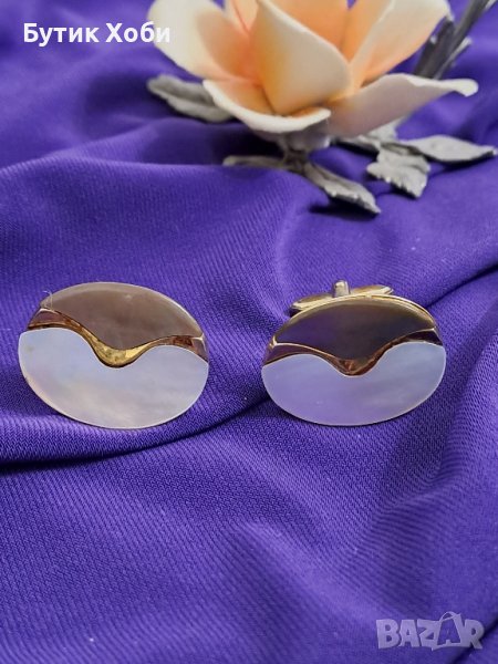 Ефектни копчета за ръкавели със седеф, снимка 1