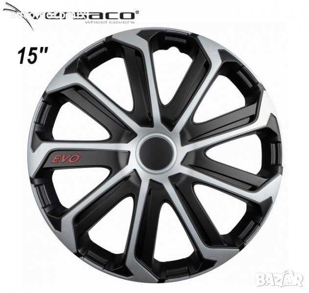 Тасове за джанти 15'' Versaco Evo Black/Silver - 4бр.- 56246, снимка 1