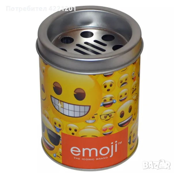Метален пепелник Emoji с подвижен капак , снимка 1