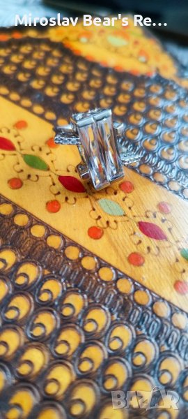 Дизайнерски фрезован със сърца , сребърен пръстен със циркони размер 17мм, снимка 1