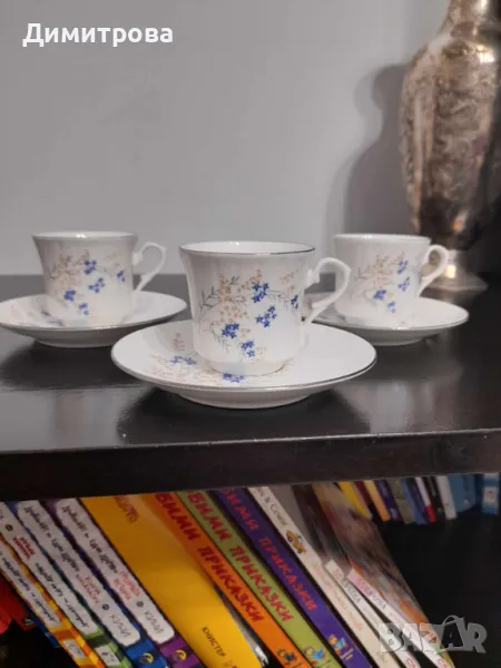 Ретро сервиз за кафе от костен порцелан, снимка 1