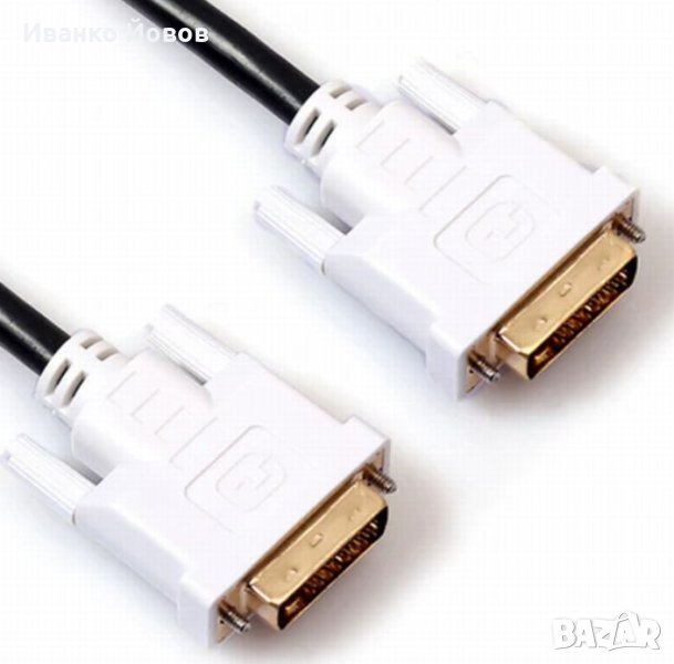 Компютърен цифров DVI кабел за видео монитори, проектори или телевизори: LCD дисплей (TFT) , снимка 1