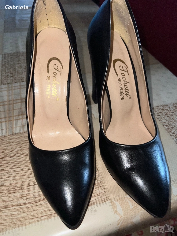Елегантни обувки на дебел ток, снимка 1