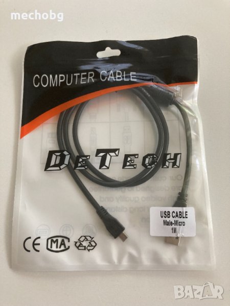 Кабел за данни DeTech micro USB, снимка 1