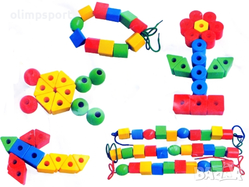 Конструктор за нанизване /низанка/ 500 г елементи в плик (270375) , снимка 1